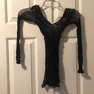 Black mesh long sleeve